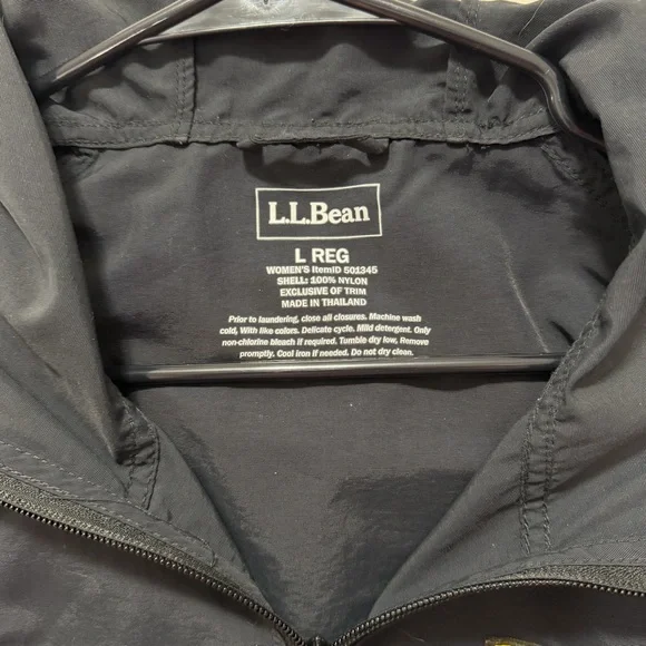 L.L. Bean Black Anorak Jacket with Orange Accents - Picture 2 of 4